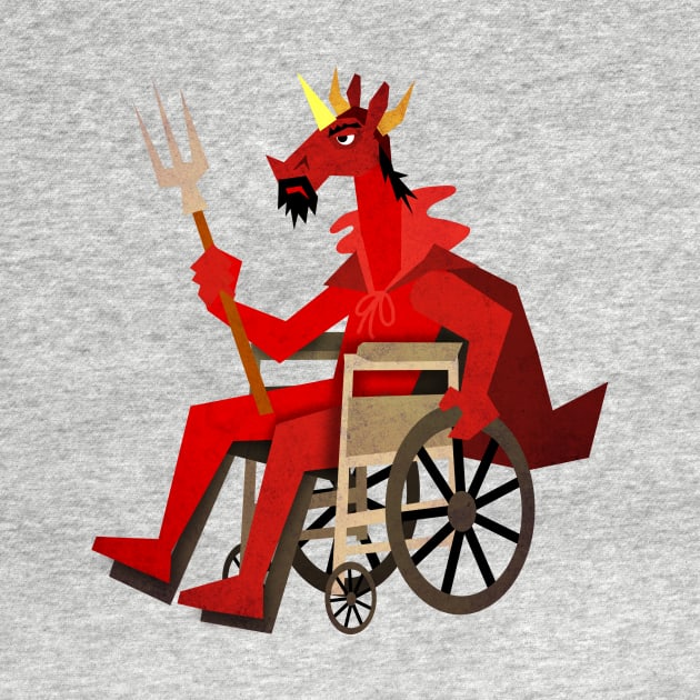 Devil Unicorn in Wheelchair by Thatssounicorny